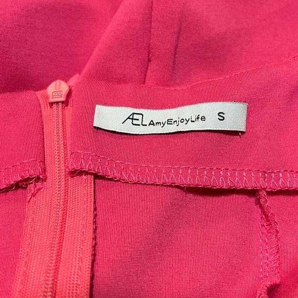 AEL AmyEnjoyLife Hot Pink Girly Dramatic Ruffles Sleeveless Bodycon Dress Sz S - Picture 3 of 10